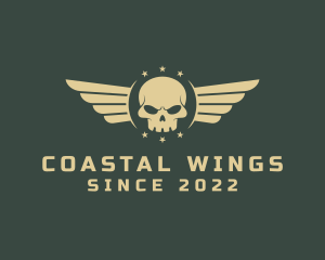 Military Skull Wings logo design