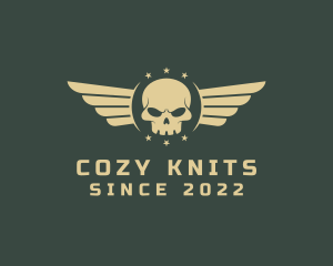 Military Skull Wings logo design