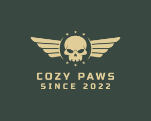 Military Skull Wings logo design