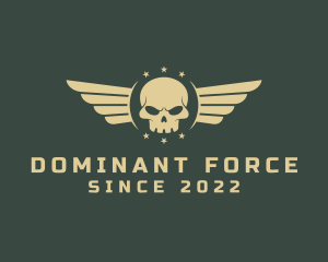 Military Skull Wings logo design