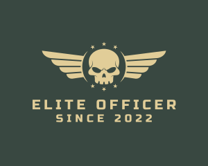 Officer - Military Skull Wings logo design