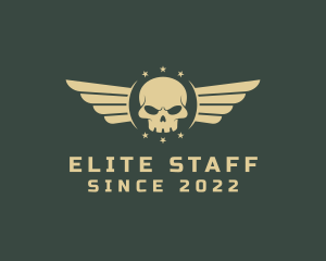 Military Skull Wings logo design