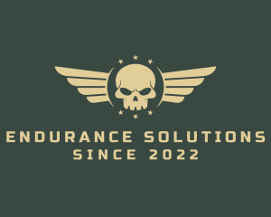 Military Skull Wings logo design