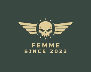 Military Skull Wings logo design