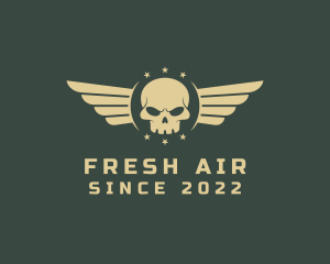 Military Skull Wings logo design