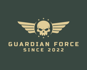 Police - Military Skull Wings logo design