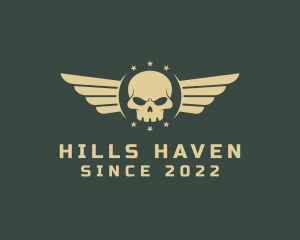 Military Skull Wings logo design