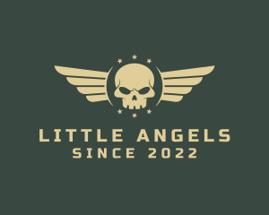 Military Skull Wings logo design