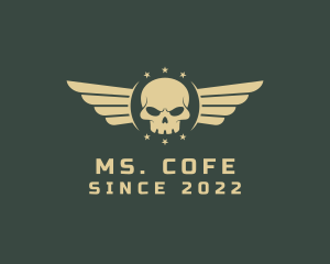 Military Skull Wings logo design