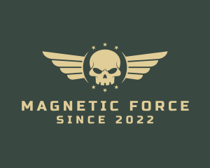 Military Skull Wings logo design