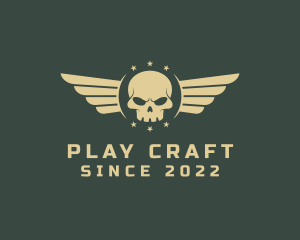 Military Skull Wings logo design