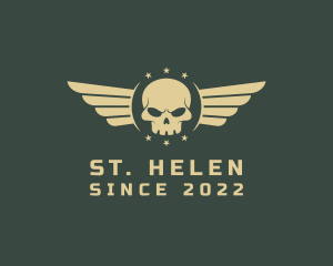 Military Skull Wings logo design