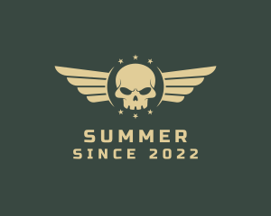 Military Skull Wings logo design