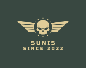 Military Skull Wings logo design