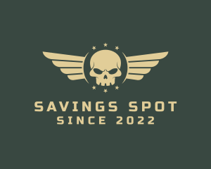 Military Skull Wings logo design