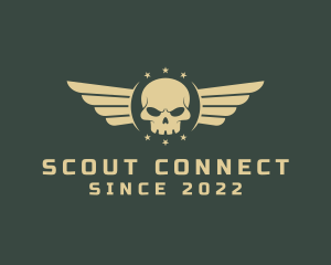 Military Skull Wings logo design