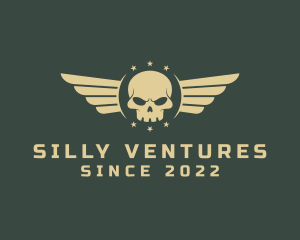 Military Skull Wings logo design