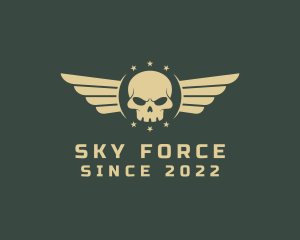 Airforce - Military Skull Wings logo design