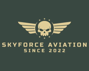 Airforce - Military Skull Wings logo design