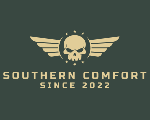 Military Skull Wings logo design