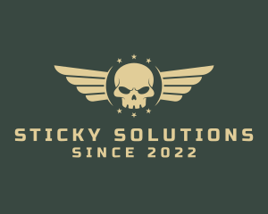 Military Skull Wings logo design