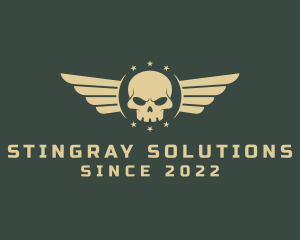 Military Skull Wings logo design