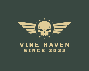 Military Skull Wings logo design