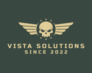 Military Skull Wings logo design