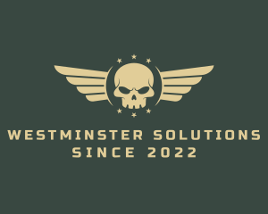 Military Skull Wings logo design