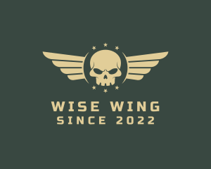 Military Skull Wings logo design