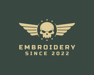 Military Skull Wings logo design