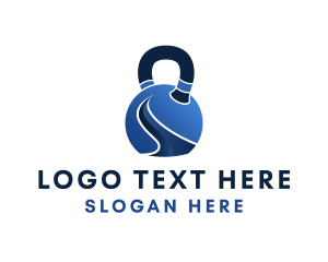 Weightlifting - Blue Workout Kettlebell logo design