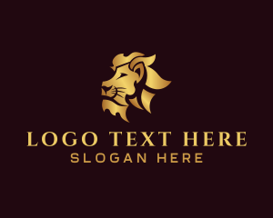 Feline - Gold Luxury Lion logo design