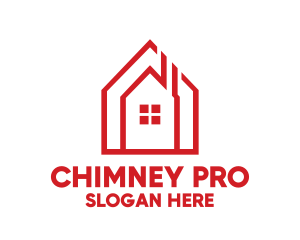 Chimney House Roof logo design