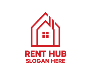 Rent - Chimney House Roof logo design