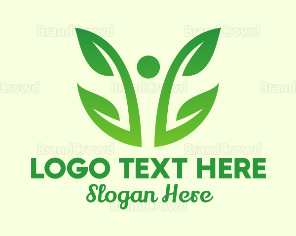 Two Leaf Vine Plant Logo