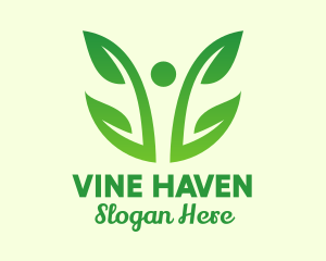 Two Leaf Vine Plant  logo design