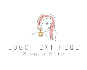 Jeweler - Beauty Woman Earring logo design