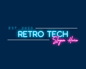 Retro Neon Sign logo design