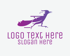 Download - Fast Digital Roadrunner Bird logo design