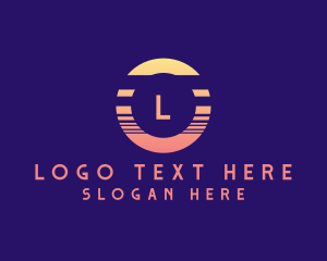 Travel - Sunset Letter logo design