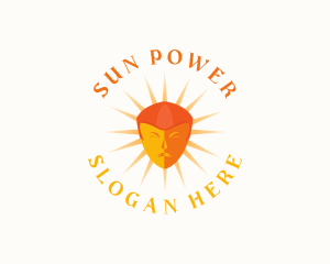 Orange Sun Face logo design