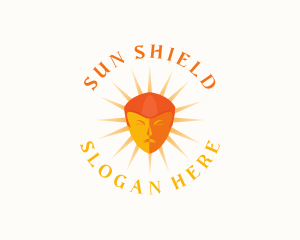 Sunscreen - Orange Sun Face logo design