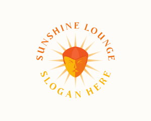 Orange Sun Face logo design