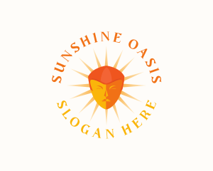Orange Sun Face logo design