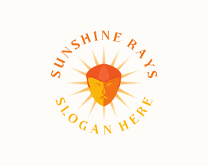 Orange Sun Face logo design