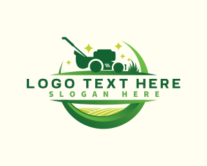 Grass Cutter - Lawn Mower Field logo design