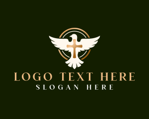 Theology - Holy Dove Cross logo design