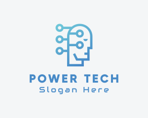 Human - AI Technology Circuit logo design