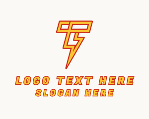 Volt - Lightning Bolt Letter T logo design